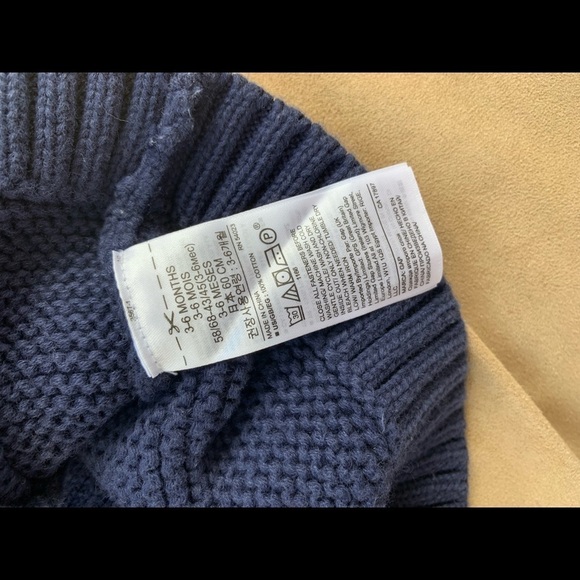 Gap Knit Teddy Bear Button Up Cotton Navy Jacket sz 3-6 months - Picture 6 of 6